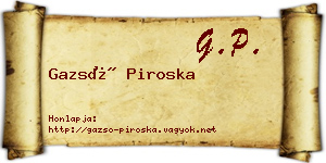 Gazsó Piroska névjegykártya